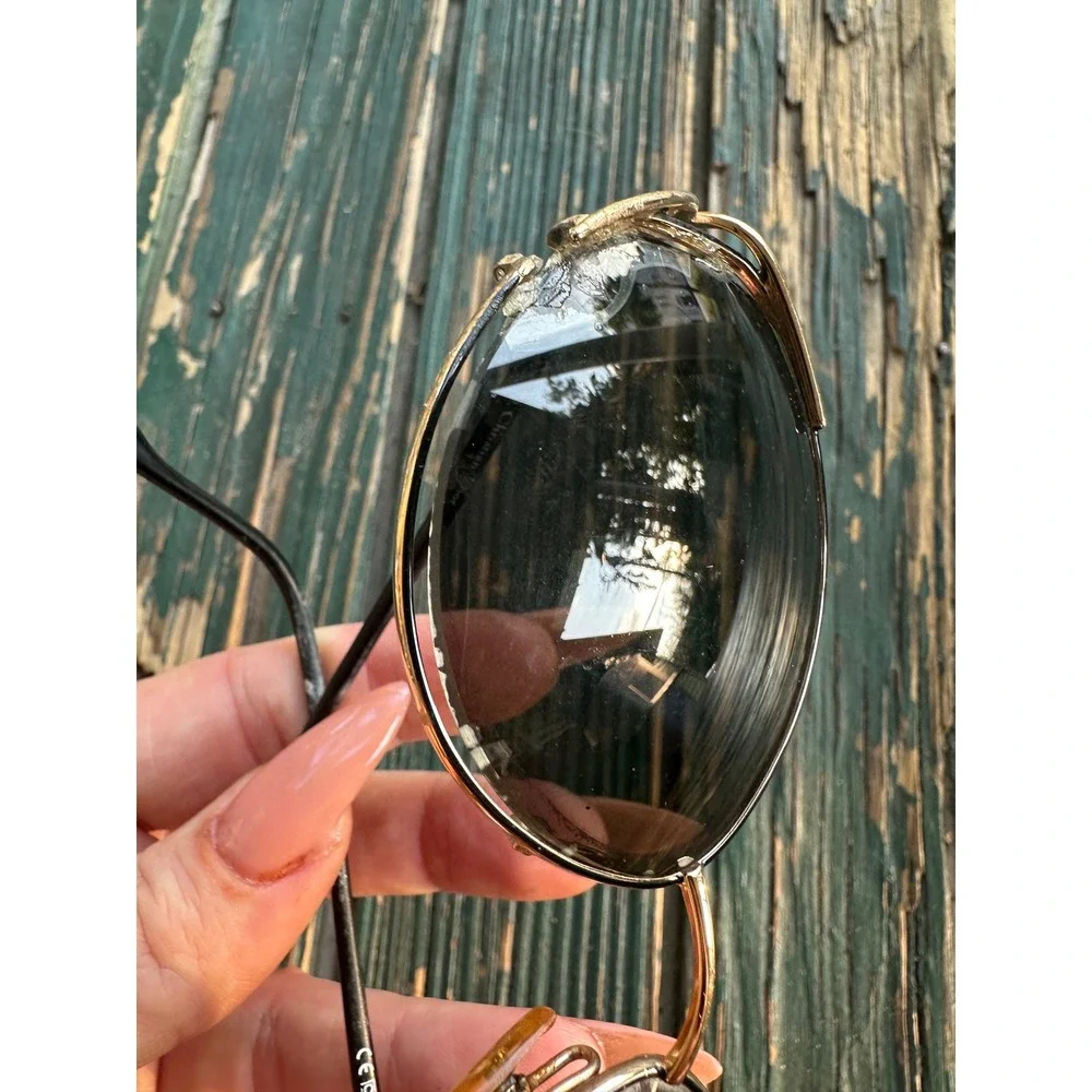 Christian Dior vtg Sunglasses Gold Tone CD 3525 94N Austria Damaged For Parts - Picture 4 of 9
